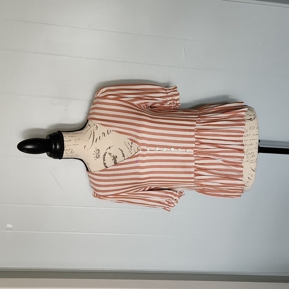 Madewell Courtyard Ruffle-Hem Top in Stripe size small - Picture 5 of 9